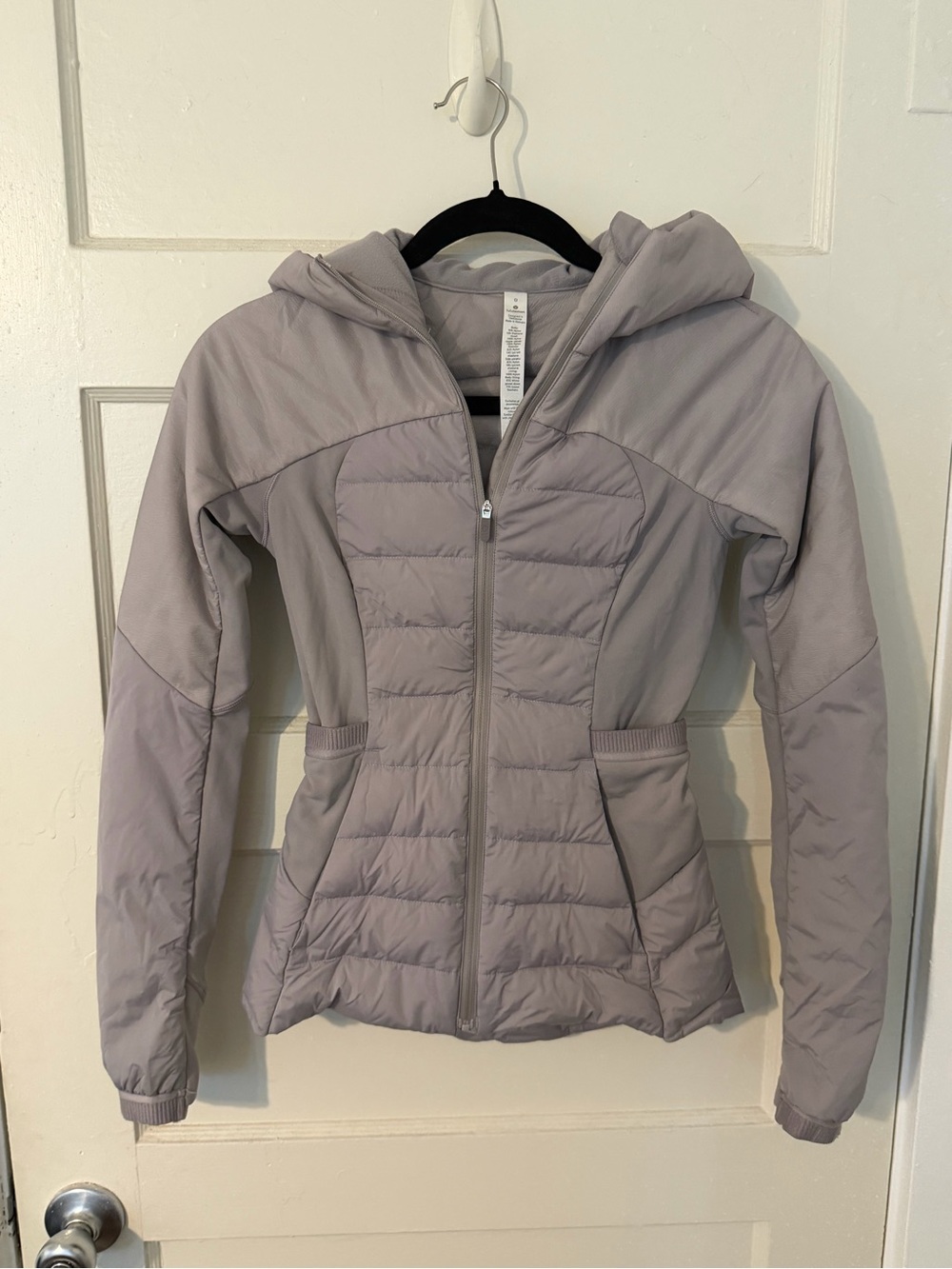 lululemon athletica Light Lavender Gray Quilted Hooded Puffer Jacket